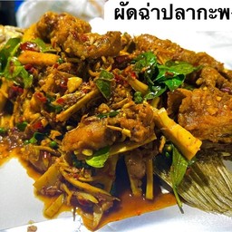 กะพงผัดฉ่า จาน