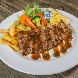 สเต็กเด็กแนว เนื้อโคขุนสันนอก