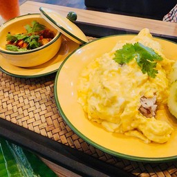 เซตกุ้งผัดพริกขี้หนูสวน-ไข่ข้น