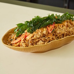ปลาดุกฟูผัดเผ็ดกะเพรากรอบ CRISPY FRIED CATFISH WITH CURRY & CRISPY HOT BASIL LEAVES
