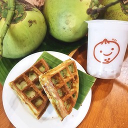 เซตA บ้่าบิ่นมะพร้าวเผา2ชิ้น+สมูทตี้ 1 แก้ว