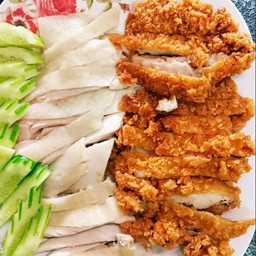 ข้าวมันไก่ต้ม+ไก่ทอด