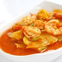 แกงเหลืองกุ้ง มะละกอ