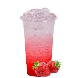 สตอเบอรี่โซดาแก้วโอ่ง