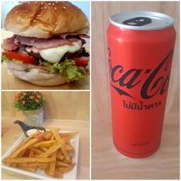 Germany burger +French fries +coca cola zero