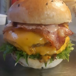 Double cheese bacon burger