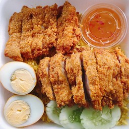 ข้าวหมกไก่ทอดพิเศษ extra fried chicken  biryani