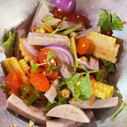 ยำหมูยอไข่แดงข้าวโพด