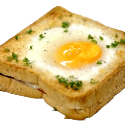 ขนมปังหน้าไข่ประกบชเชดด้าชีส