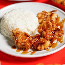 ข้าวมันไก่ทอดคาราเกะซอสหวาน