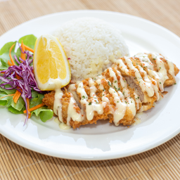 ข้าวไก่ทอดเลม่อนซอส