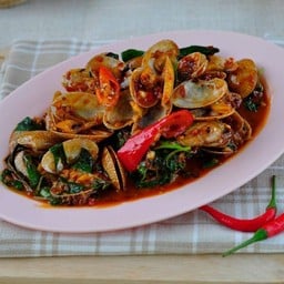 หอยลายผัดพริกเผา