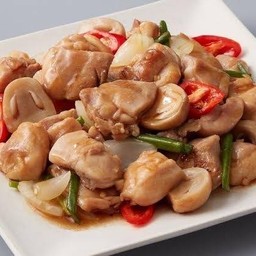 ข้าวไก่ผัดน้ำมันหอย