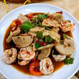 ส้มตำหมูยอ กุ้งสุกปากระเบิด