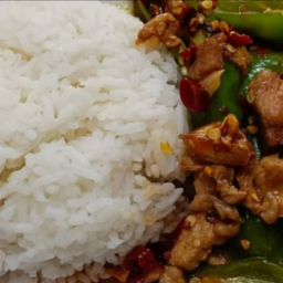 ข้าวหมูผัดพริกสด