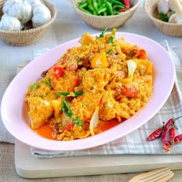 ปูทะเลผัดผงกะหรี่ 5 ขีด