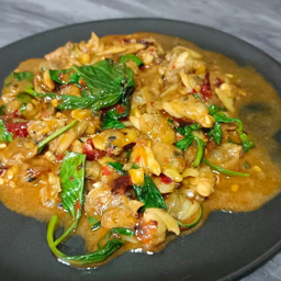 ชุดเซ็ต หอยลายผัดน้ำพริกเผา+ข้าวสวย+ไข่ดาว/ไข่เจียว/ไข่เยี่ยวม้าทอด
