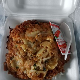 ไข่เจียวหมูสับราดข้าว