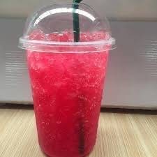 Red soda in a jar