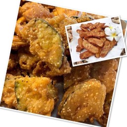 ฟักทองทอด+กล้วยทอด