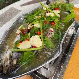 ปลากะพงนึ่งมะนาว