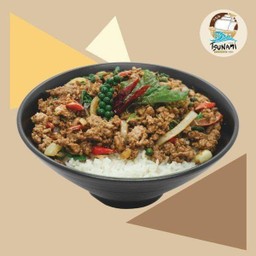 ข้าวหน้ากะเพราหมูสับ