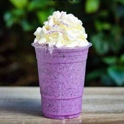 นมสดมันม่วง+โอรีโอ้ เฟรปเป้