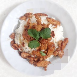 ข้าวหมูทอดกระเทียม