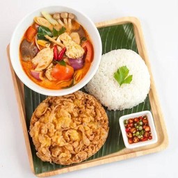 [ไข่เจียวกะเสน่ห์น้ำพริก] ข้าวไข่เจียว+ต้มยำไก่