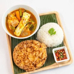[ไข่เจียวกะเสน่ห์น้ำพริก] ข้าวไข่เจียว+แกงส้มปลาผักรวม