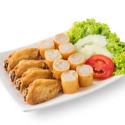 ปอเปี๊ยะข้าวเหนียวไกก่ทอด