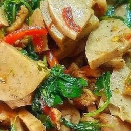 กะเพราหมูยอ (กับ)