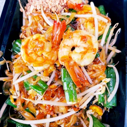 สองสหายไฟนรกใส่กุ้งสด เส้นจันทน์ผสมวุ้นเส้น