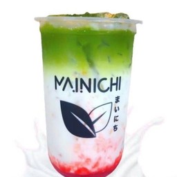 ชาเขียวนมสดสตอเบอรี่