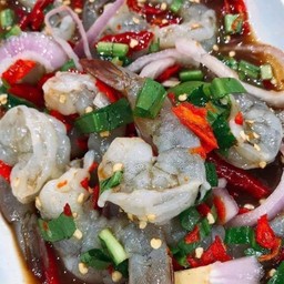 ลาบหมูสับกุ้งสด