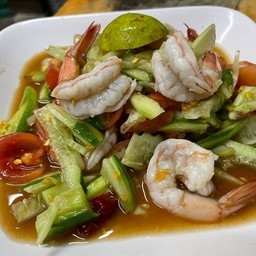 ตำแตงกุ้งลวก