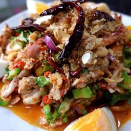 ยำถั่วพลูกุ้งสด