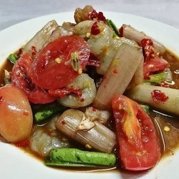 ตำสายบัวกุ้งสด