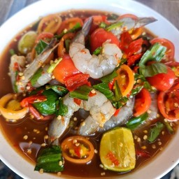 ตำกุ้งสด