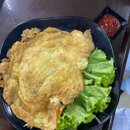 ไ่ข่เจียวหมูสับ ราดข้าว