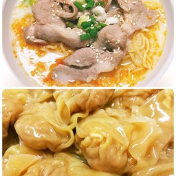 [โปรขายดี] บะหมี่หมูสไลซ์ซุปข้น + เกี๊ยวหมูต้มสุก 15 ตัว (ไม่มีน้ำซุป)