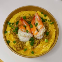 ข้าวไข่ข้นหมูสับ + กุ้ง