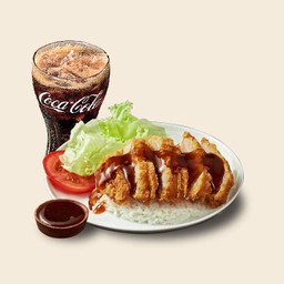 ข้าวไก่ทอดสไปซี่เทริยากิ และเครื่องดื่ม 16 ออนซ์ [อร่อยซ่ากับโค้ก]