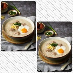 จับคู่ หมูล้วนใส่ไข่ (โจ๊กหมูล้วน 2ถุง+ไข่ลวก2ใบ)