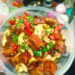 ข้าวไข่ข้น+กะเพราหมูอ้วน