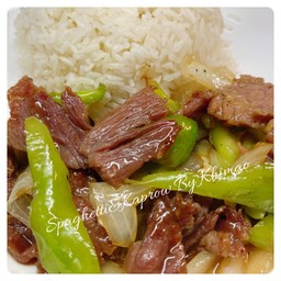 หมู หรือ เนื้อ ผัดพริกอ่อน