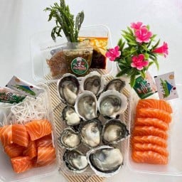 บ้านแซลมอน หอยนางรม รัตนาธิเบศร์ นนทบุรี  (ราคาเท่าหน้าร้าน ปริมาณอาหารไม่ลด) รัตนาธิเบศร์