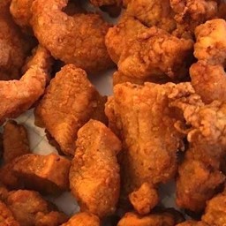 ข้าว หมูสามชั้นชุปแป้งทอด