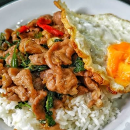 กะเพราหมูชิ้น