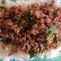 สีน้ำตามสั่ง (กะเพราเนื้อรสเด็ด) -